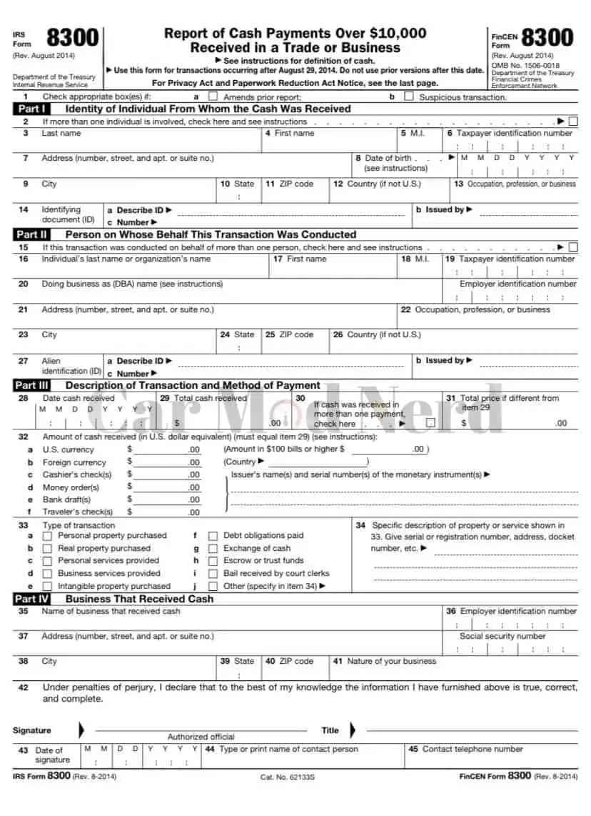 IRS form 8300