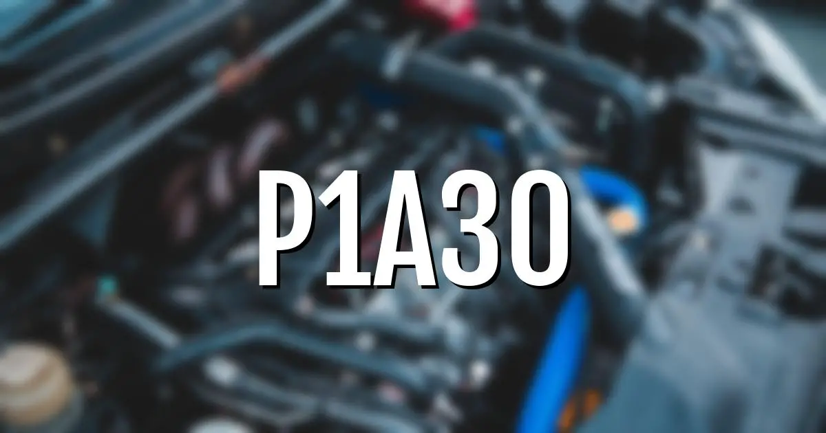 p1a30 error fault code explained