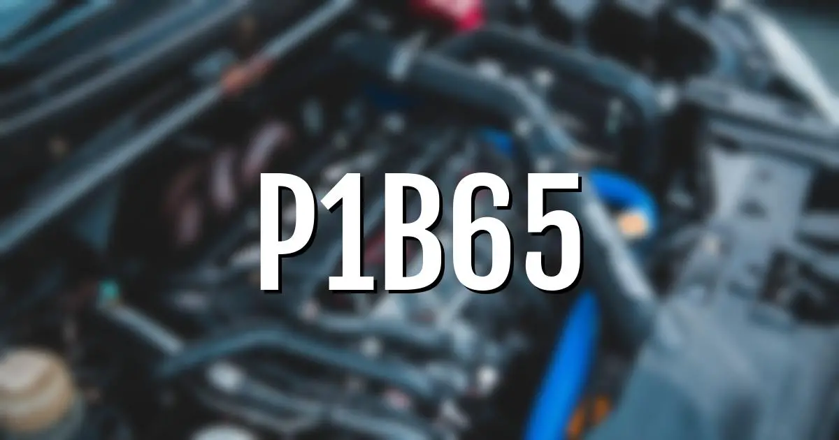 p1b65 error fault code explained