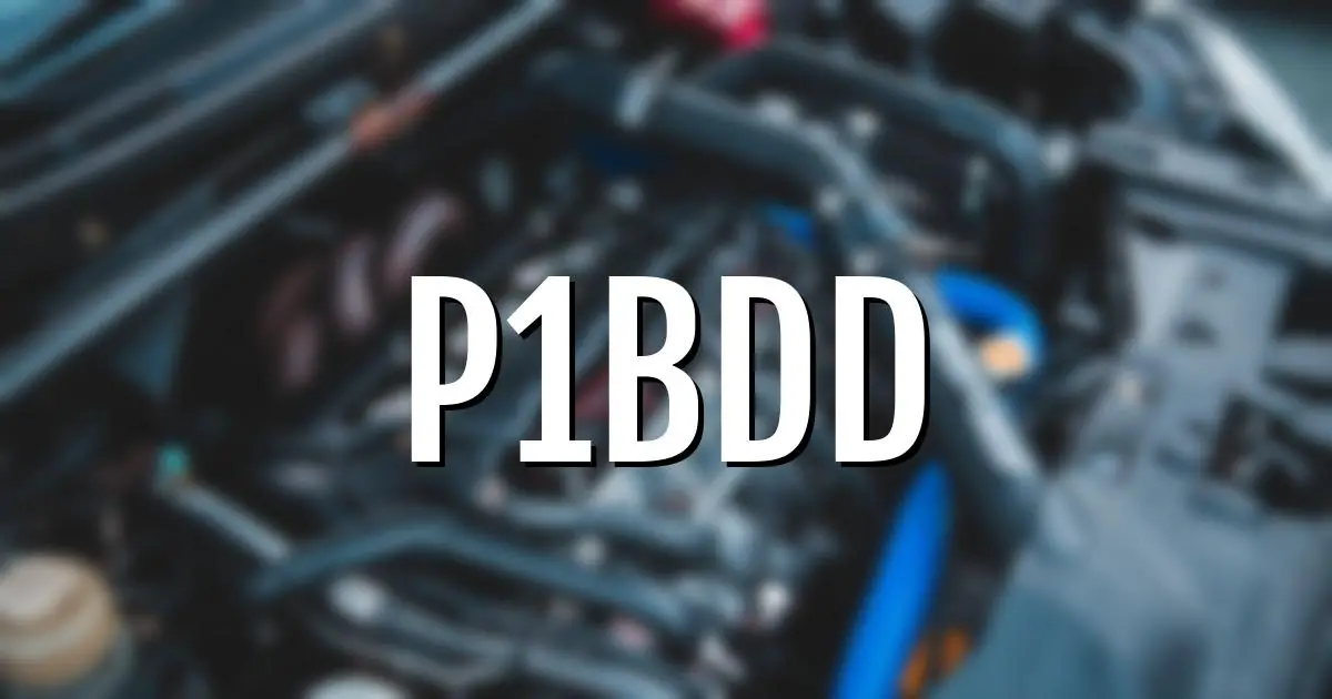 p1bdd error fault code explained