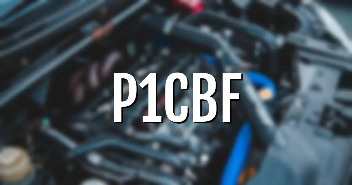 p1cbf error fault code explained