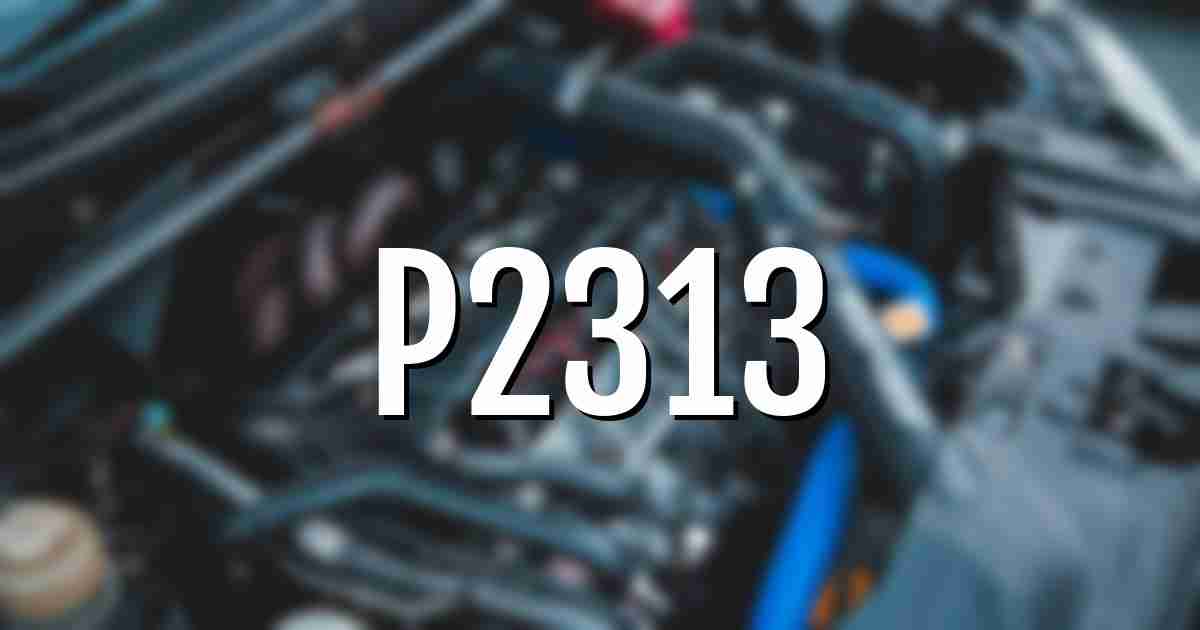 p2313 error fault code explained