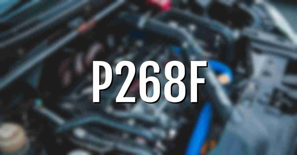 p268f error fault code explained