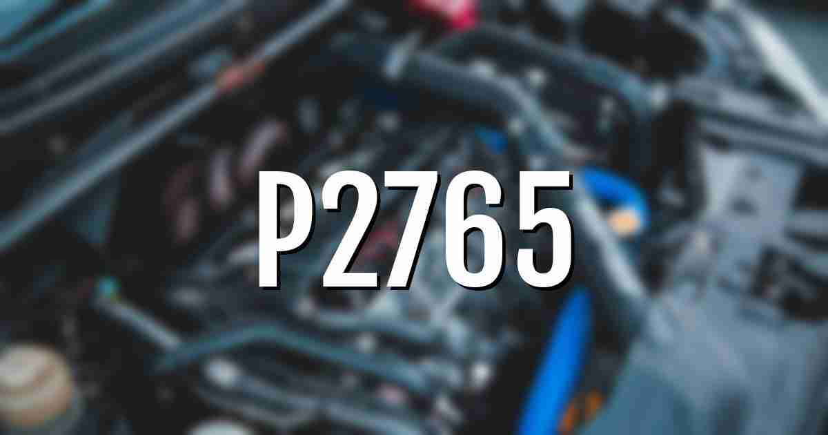 p2765 error fault code explained