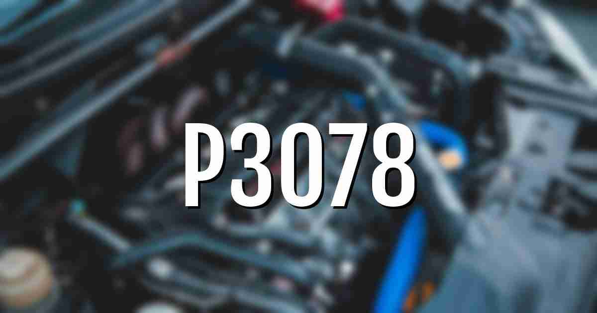 p3078 error fault code explained