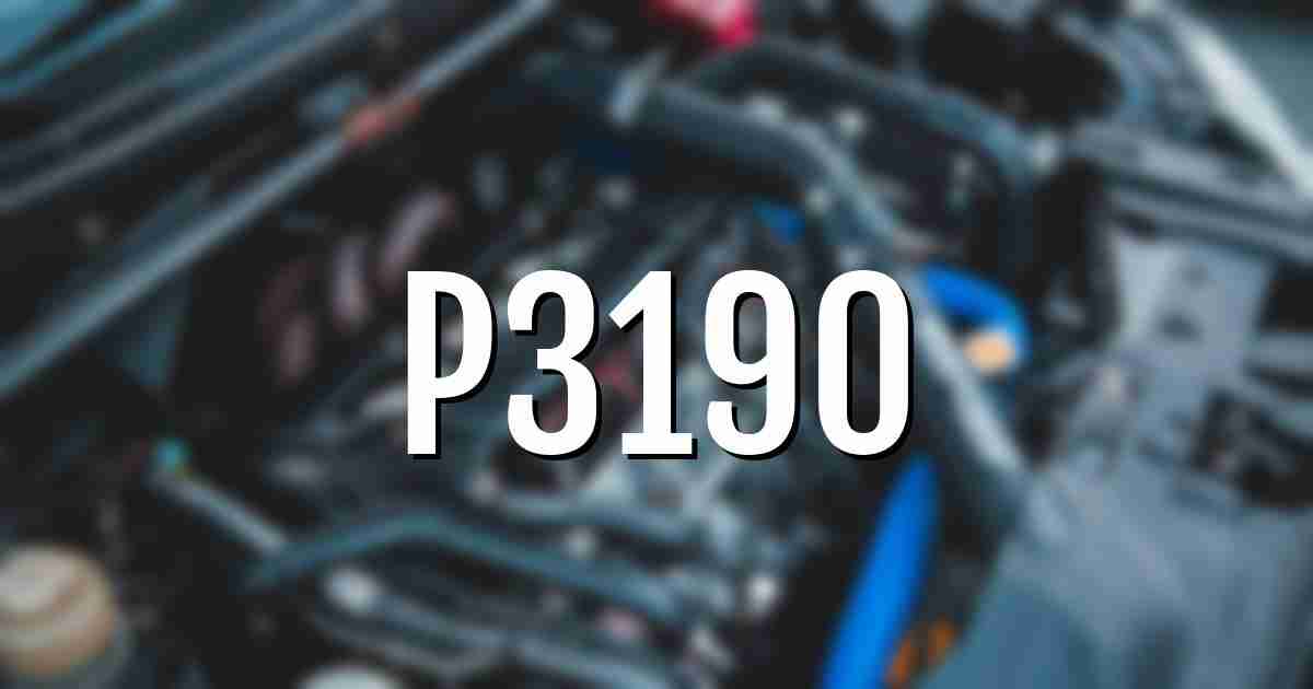 p3190 error fault code explained