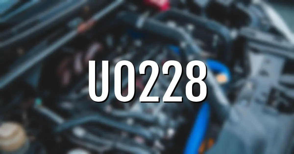 u0228 error fault code explained
