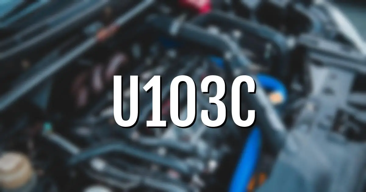 u103c error fault code explained