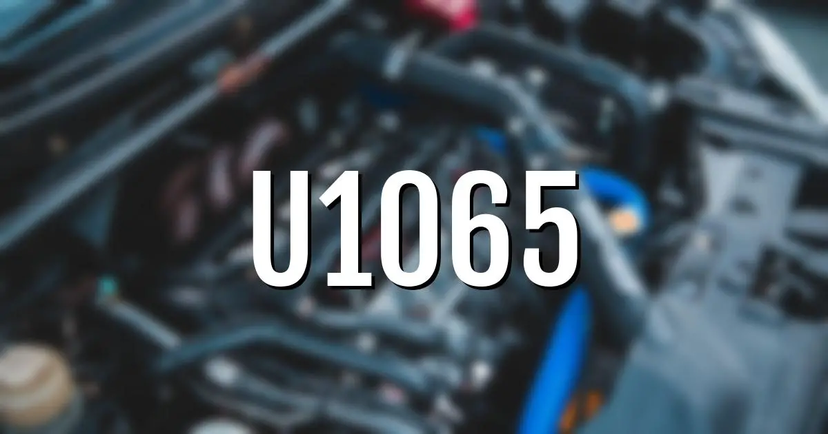 u1065 error fault code explained