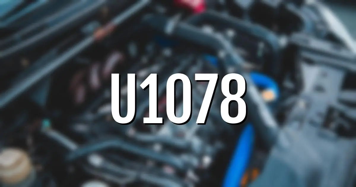 u1078 error fault code explained