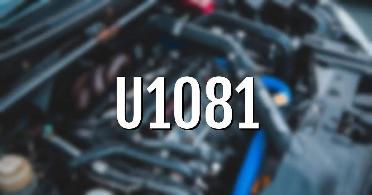 u1081 error fault code explained