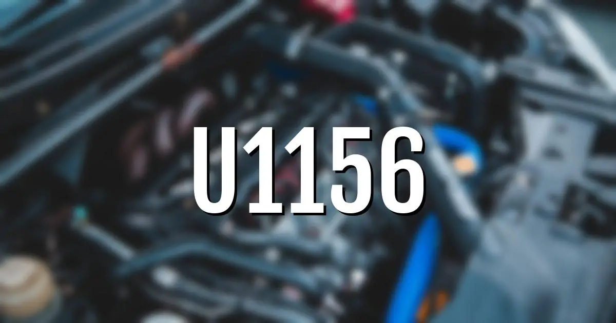u1156 error fault code explained
