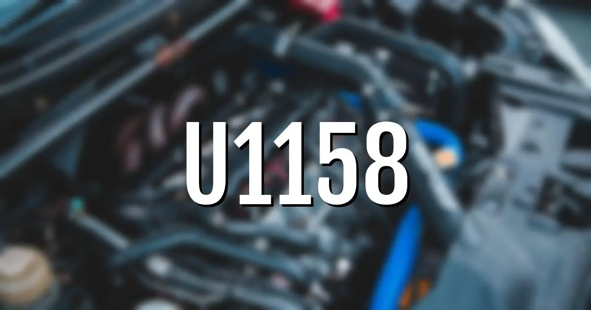u1158 error fault code explained