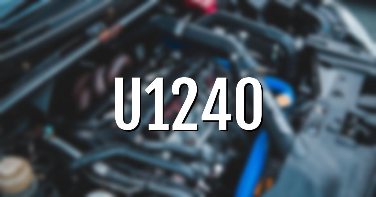 u1240 error fault code explained
