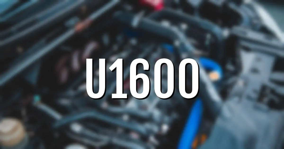 u1600 error fault code explained