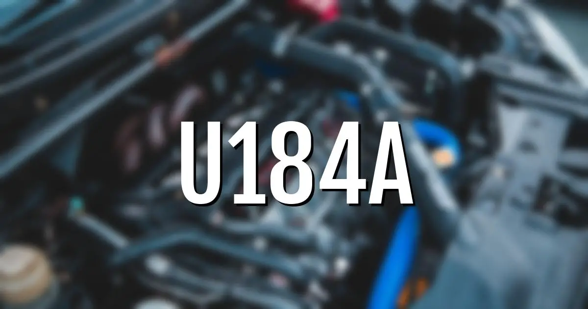 u184a error fault code explained