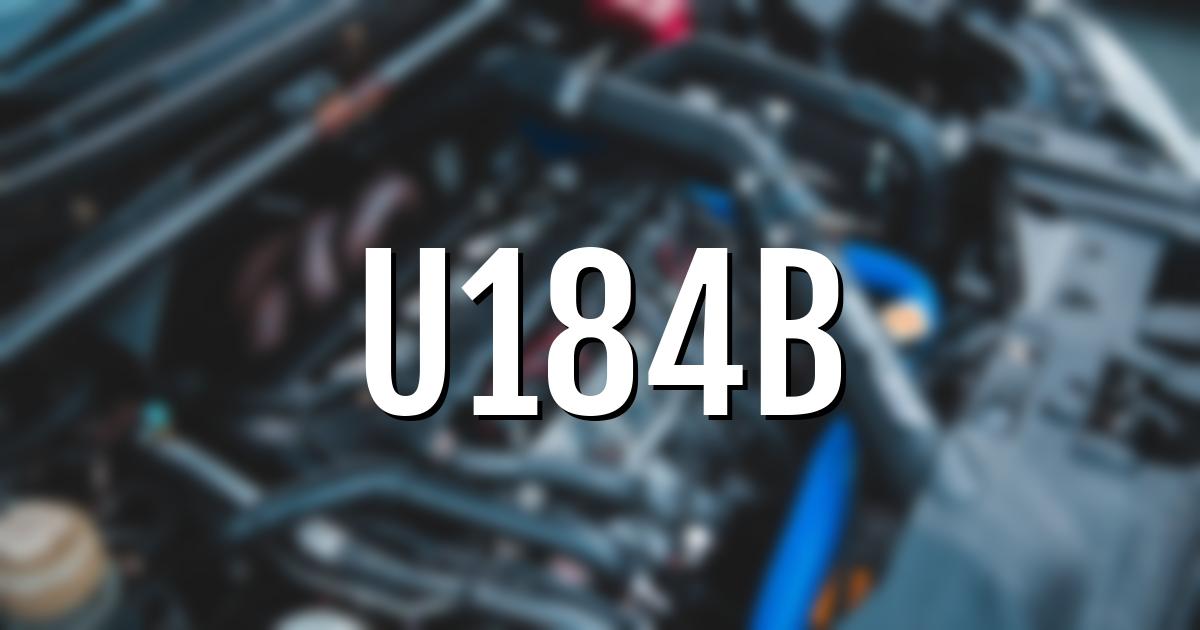 u184b error fault code explained