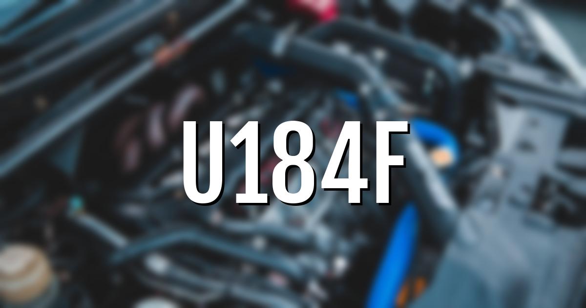 u184f error fault code explained