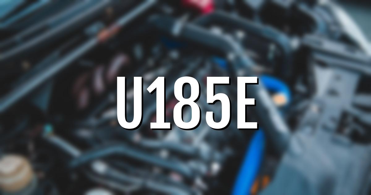 u185e error fault code explained