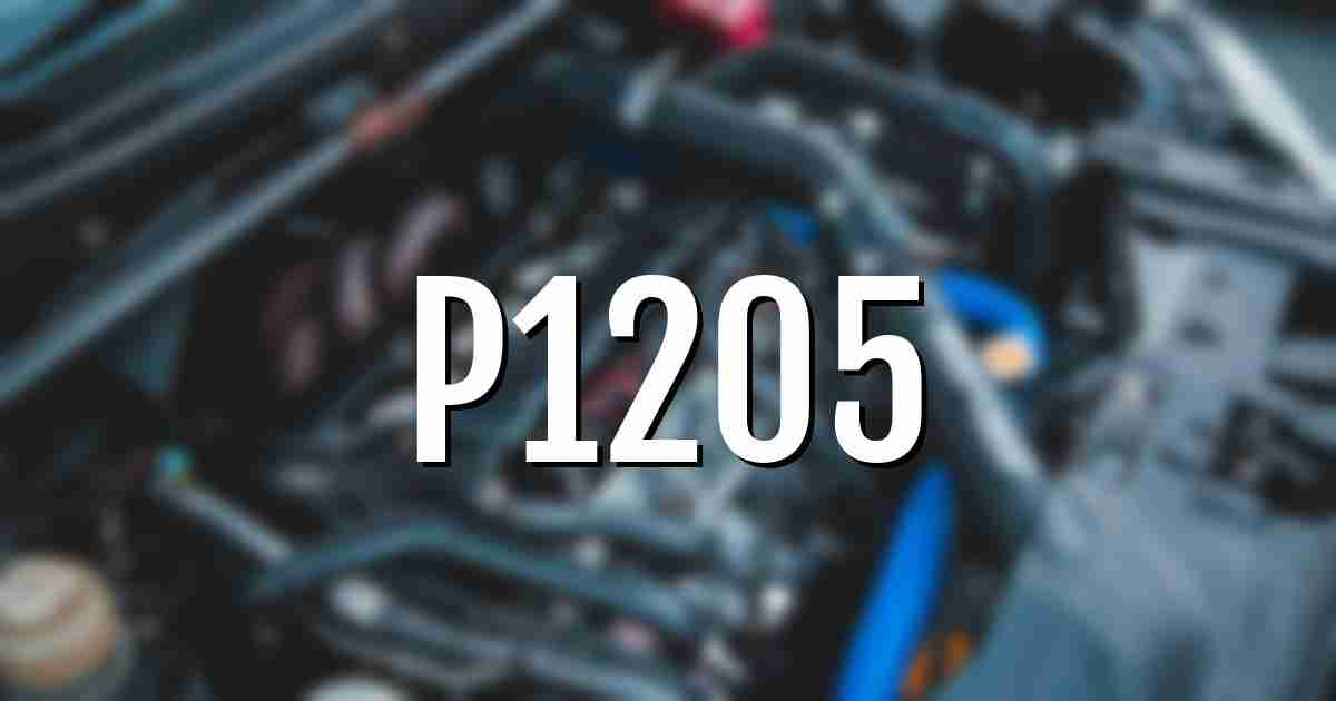 p1205 error fault code explained