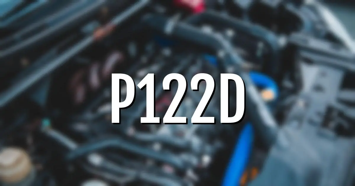p122d error fault code explained