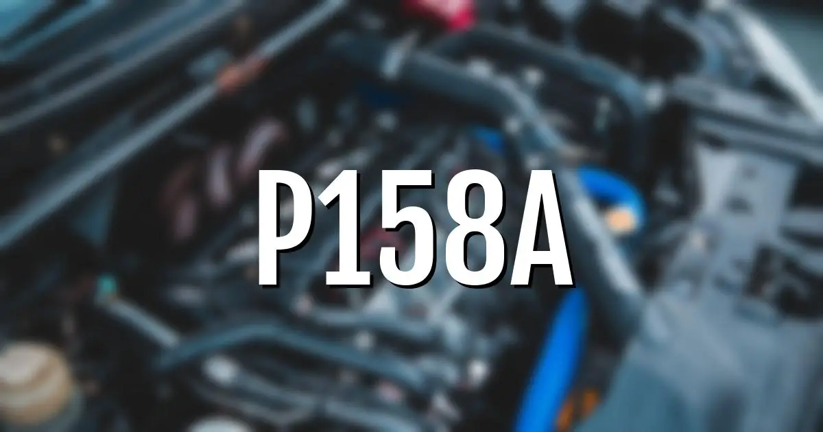 p158a error fault code explained