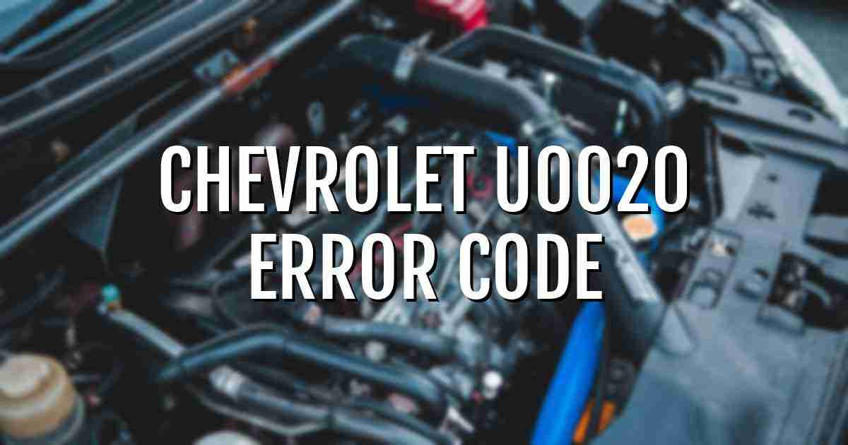 Chevrolet u0020 error fault code explained